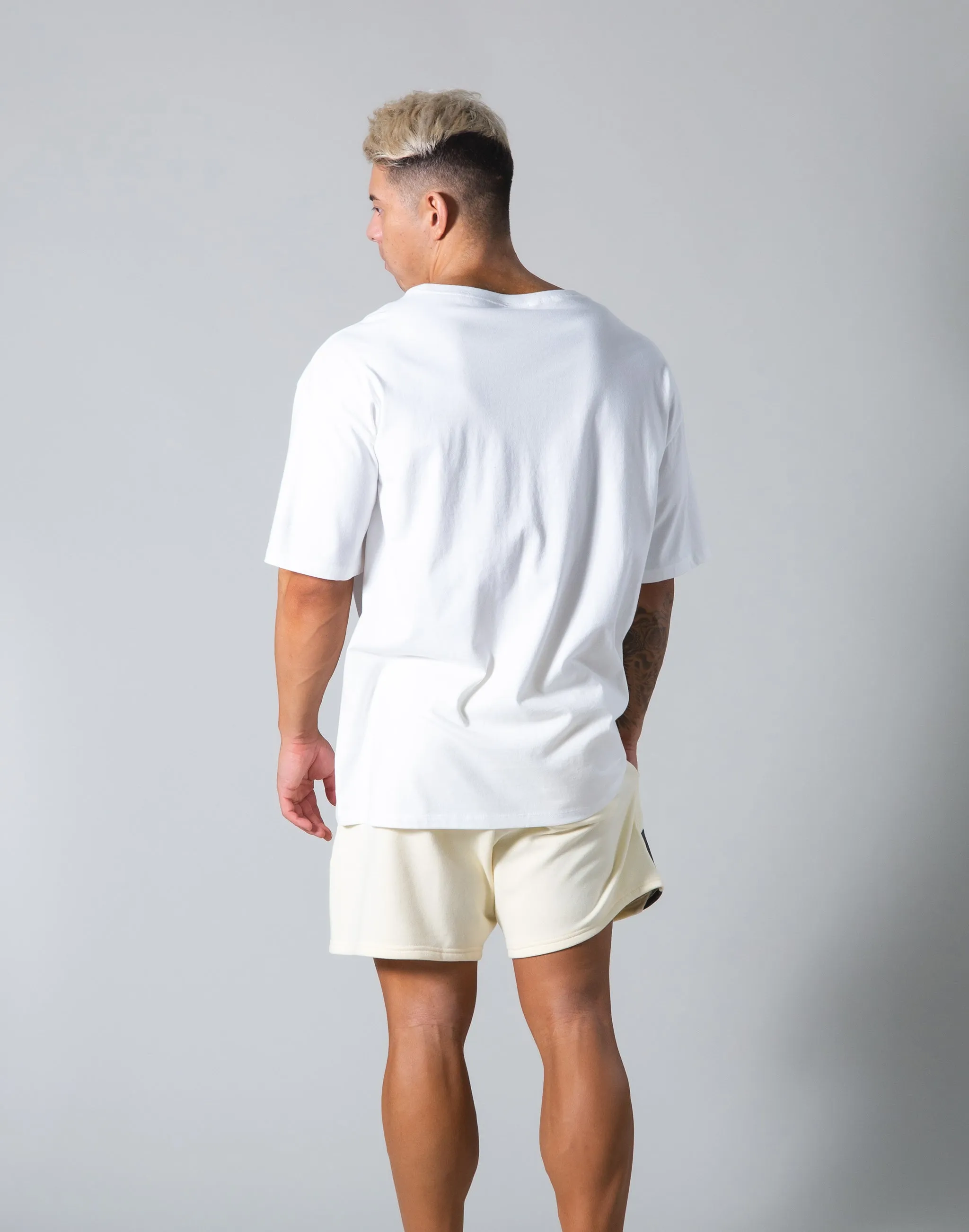 Angle Wide Line Big T-shirts - White