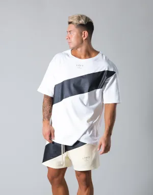 Angle Wide Line Big T-shirts - White