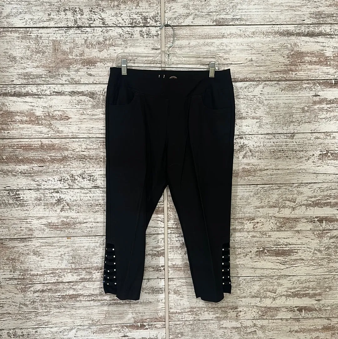 BLACK CROP STRETCH PANTS