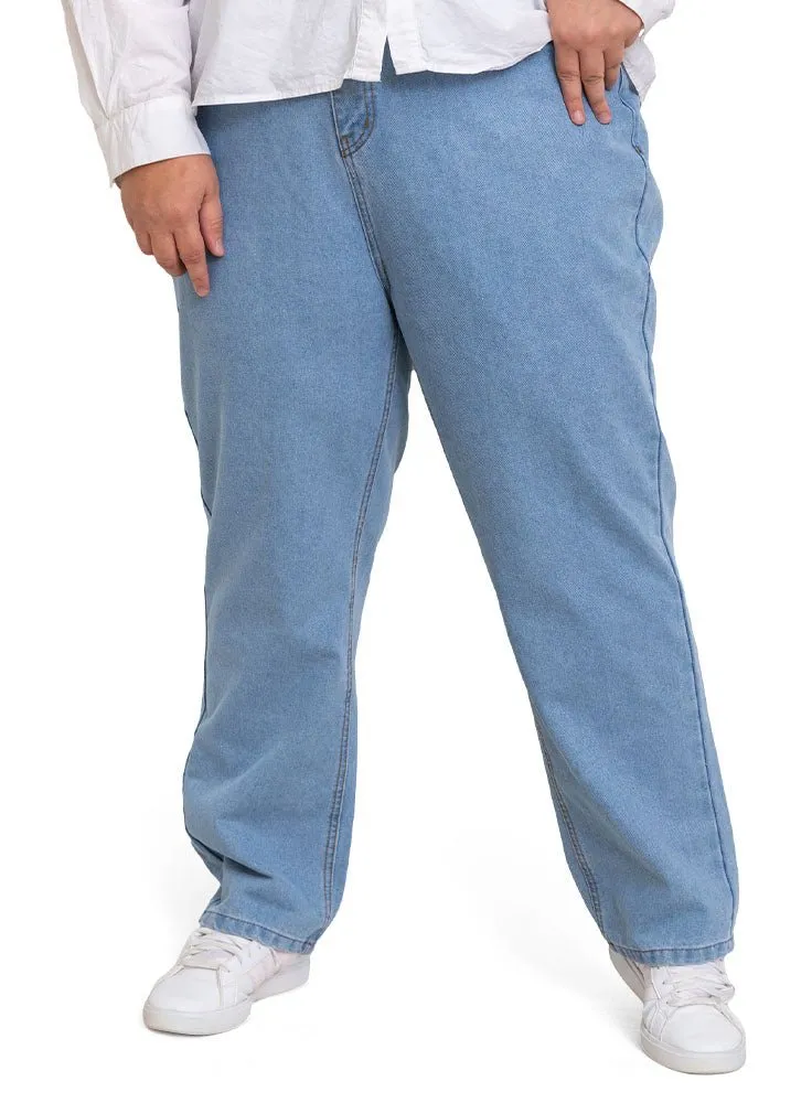 Blue 10 Plus Size-Momfit Jeans