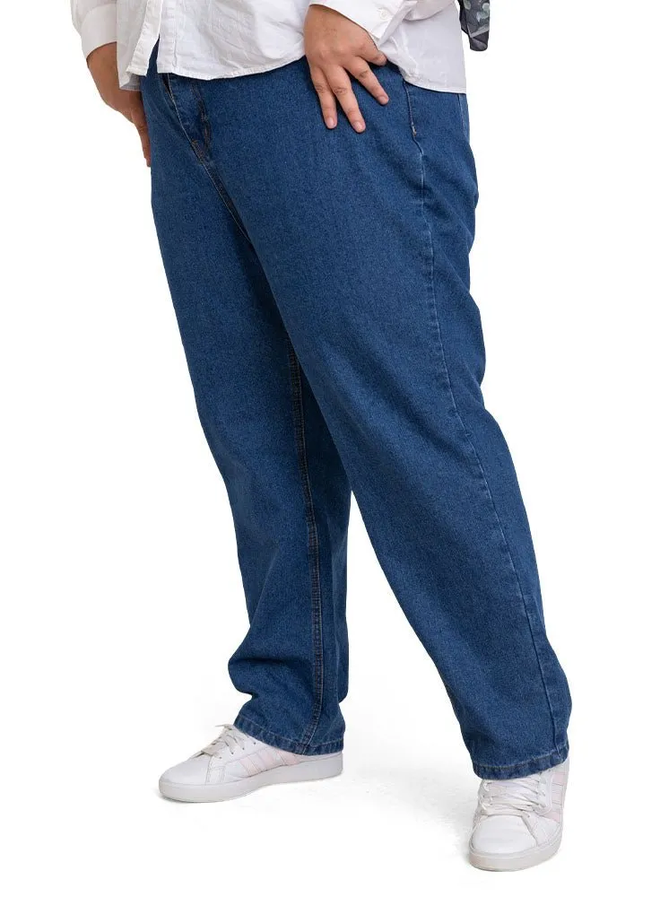 Blue 11 Plus Size-Momfit Jeans
