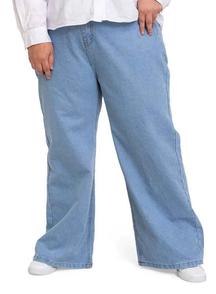 Blue 12 Plus Size-Wide Jeans