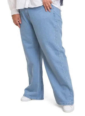 Blue 12 Plus Size-Wide Jeans