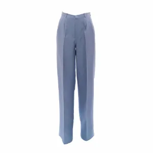 Blue Shantung Silk Pants