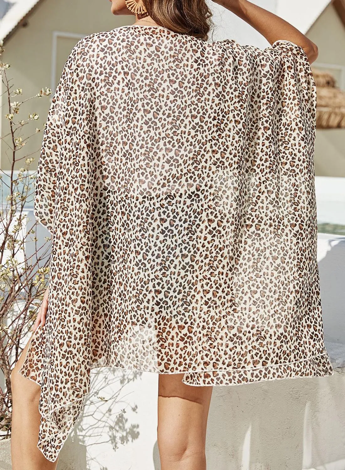 Breathable Leopard Print Beach Cover Up