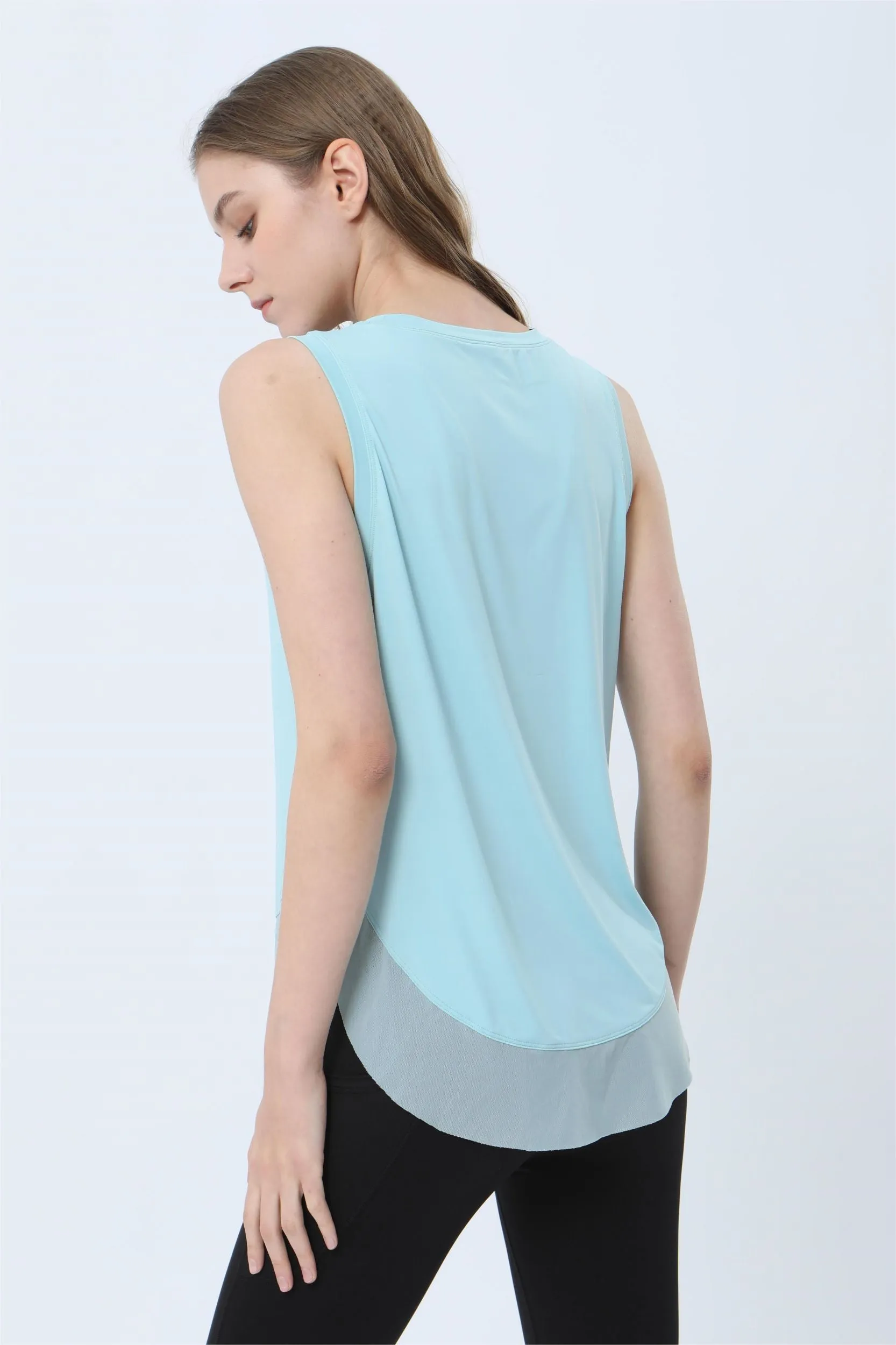 Breathable Mesh Panel Tank Top