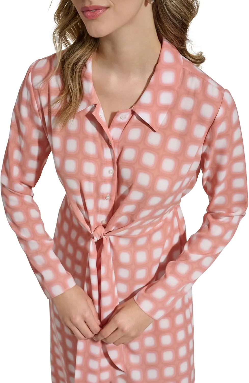Calvin Klein Women's Printed Long Sleeve Dress