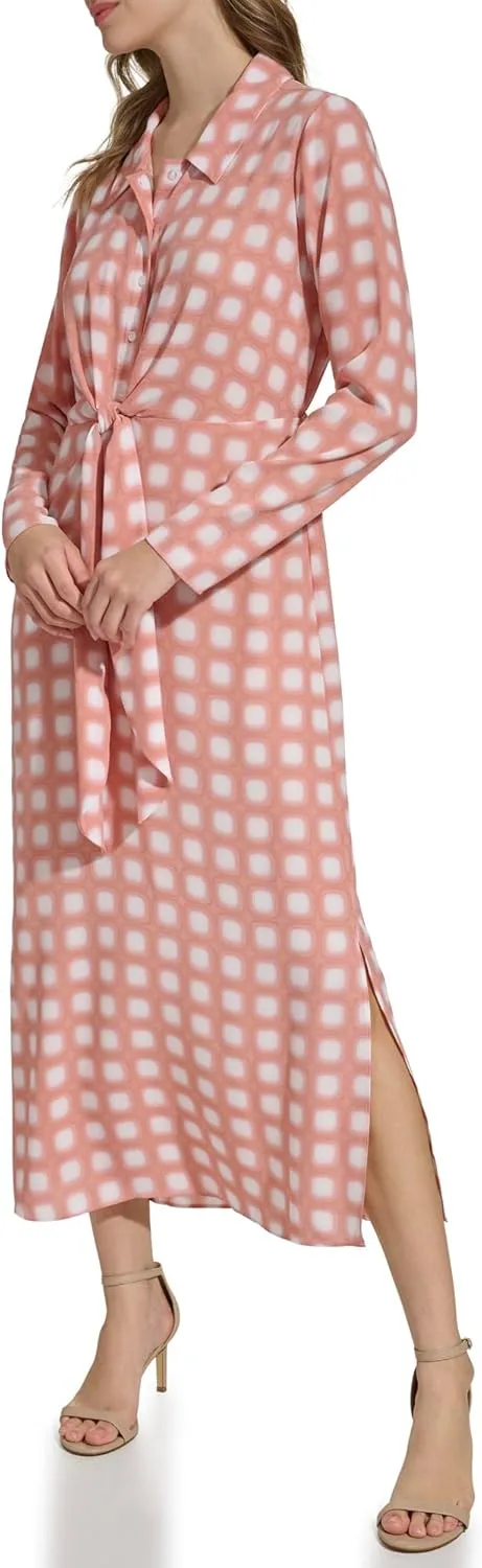 Calvin Klein Women's Printed Long Sleeve Dress