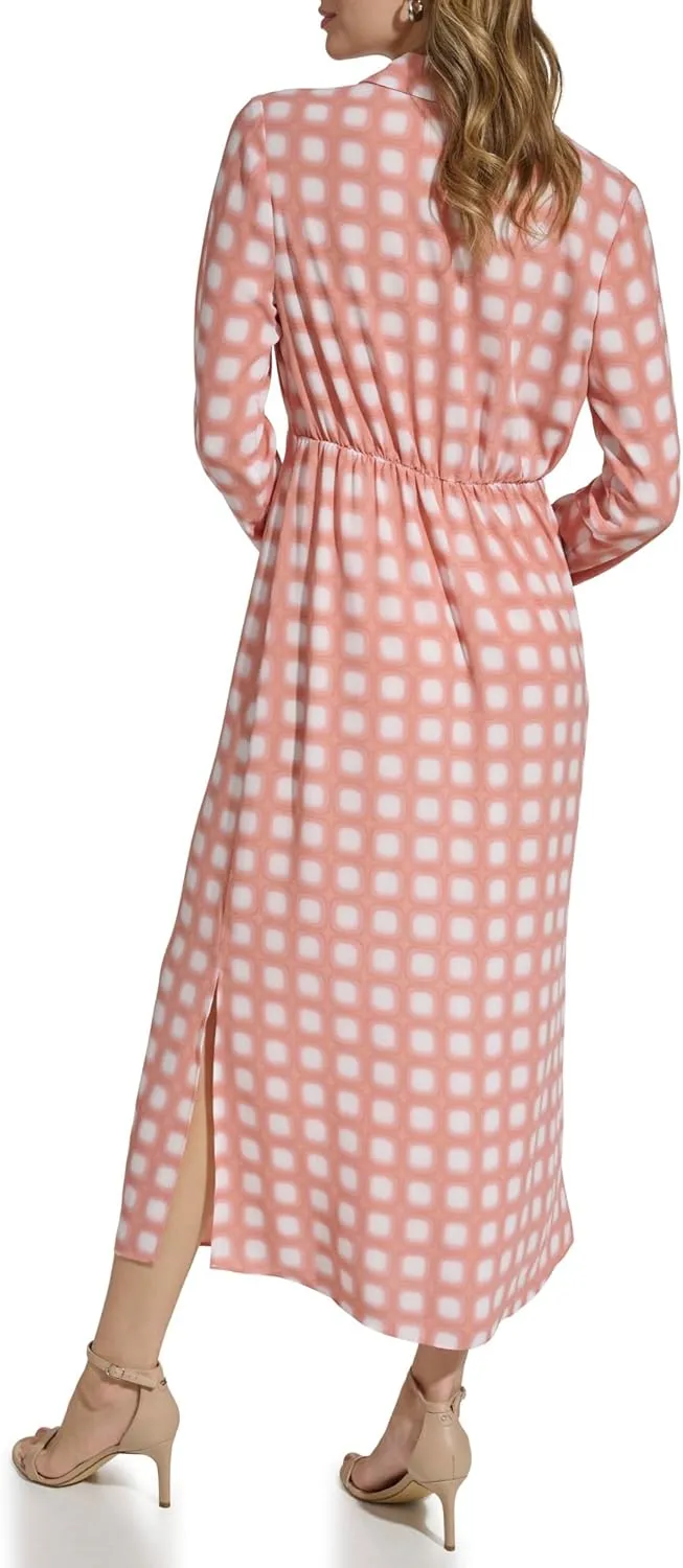 Calvin Klein Women's Printed Long Sleeve Dress