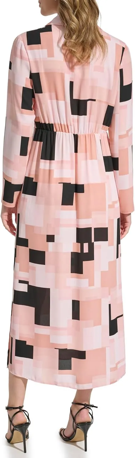 Calvin Klein Women's Printed Long Sleeve Dress