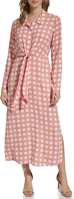 Calvin Klein Women's Printed Long Sleeve Dress