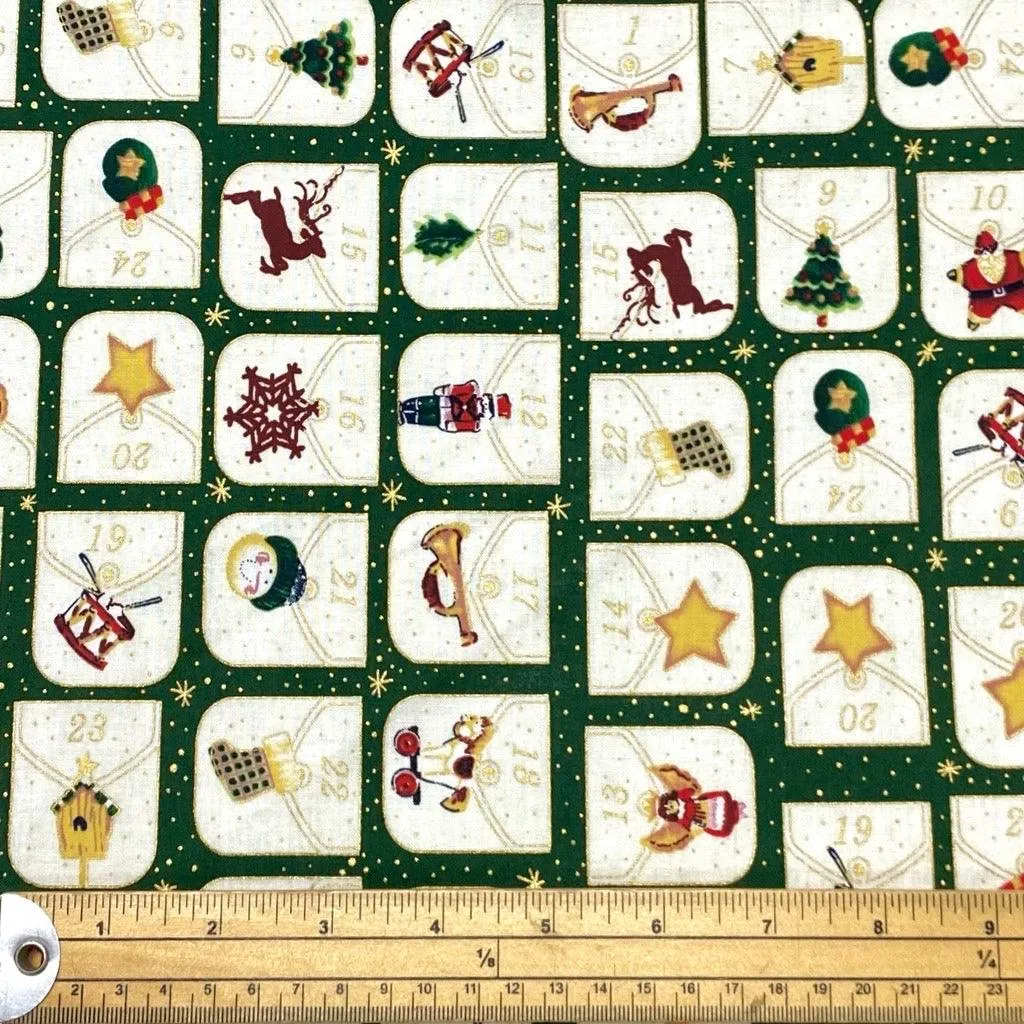 Christmas Calendar Cotton Fabric