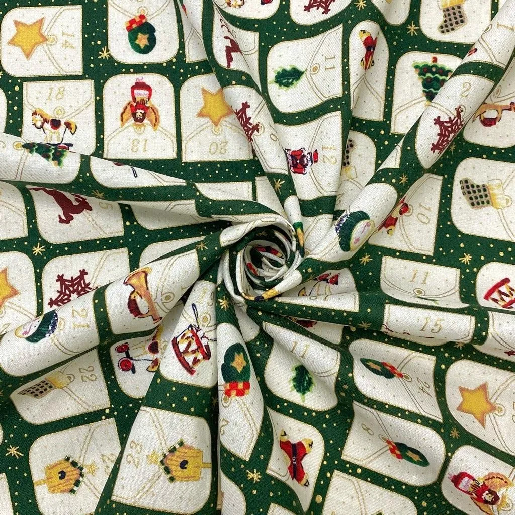 Christmas Calendar Cotton Fabric