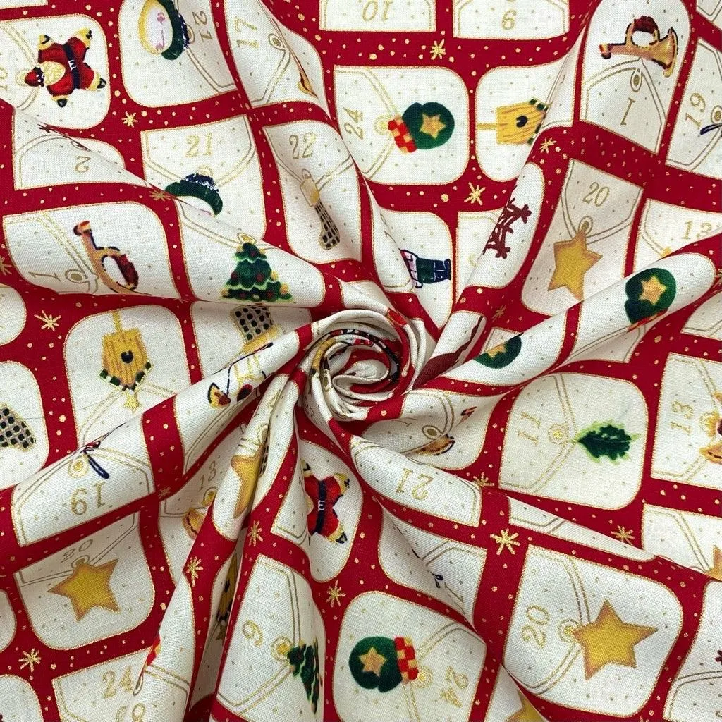 Christmas Calendar Cotton Fabric