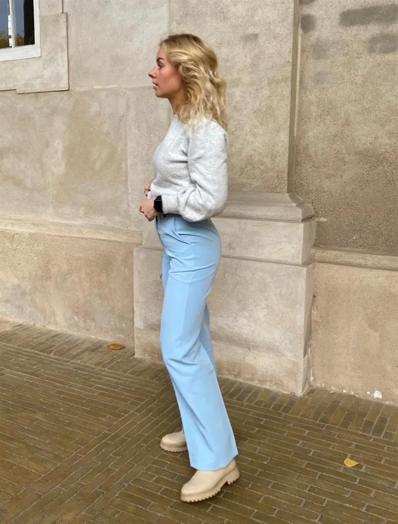 Classic wide pants baby blue