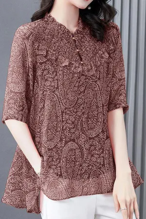 Elegant Chiffon Printed Blouse