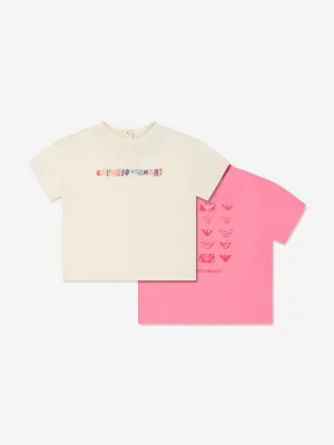 Emporio Armani Baby Girls 2 Pack T-Shirt Set in Multicolour