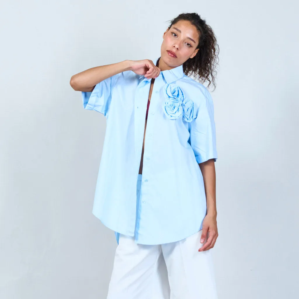 Floral accent tunic shirt wholesale