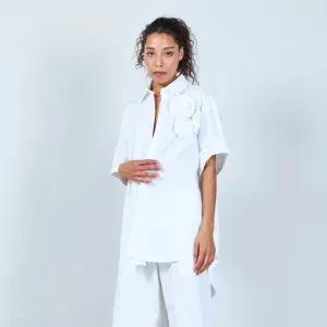 Floral accent tunic shirt wholesale
