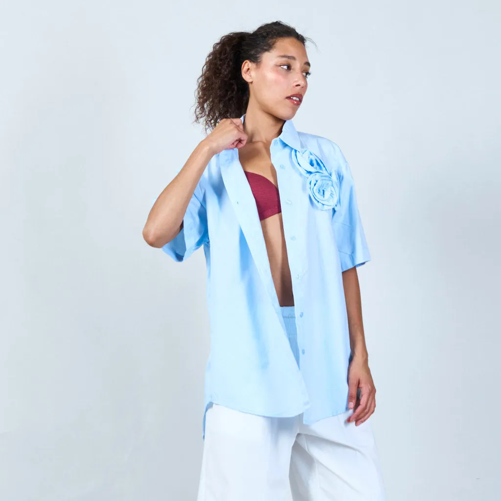 Floral accent tunic shirt wholesale