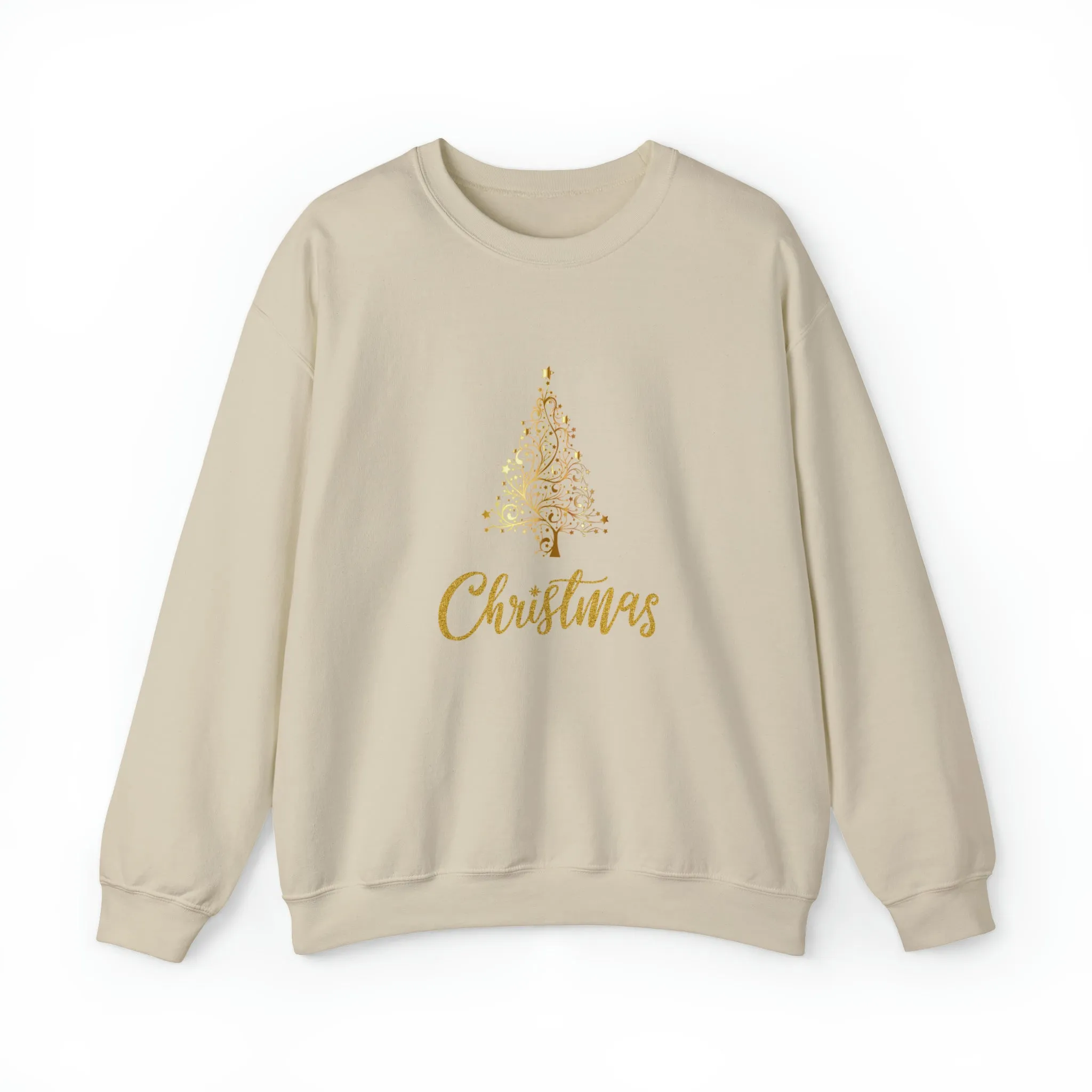Gold Christmas Tree Christmas Sweatshirt, Womens Christmas Sweatshirt, Christmas Sweatshirts for Women, Christmas Women,Merry Christmas Sweatshirt