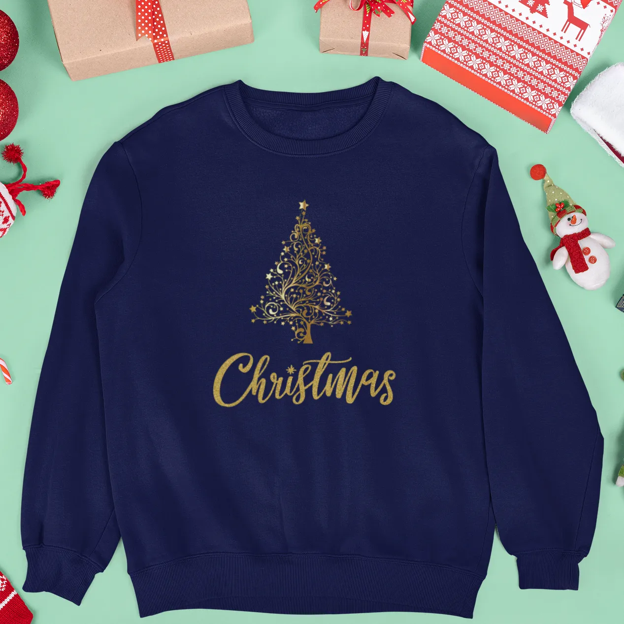 Gold Christmas Tree Christmas Sweatshirt, Womens Christmas Sweatshirt, Christmas Sweatshirts for Women, Christmas Women,Merry Christmas Sweatshirt