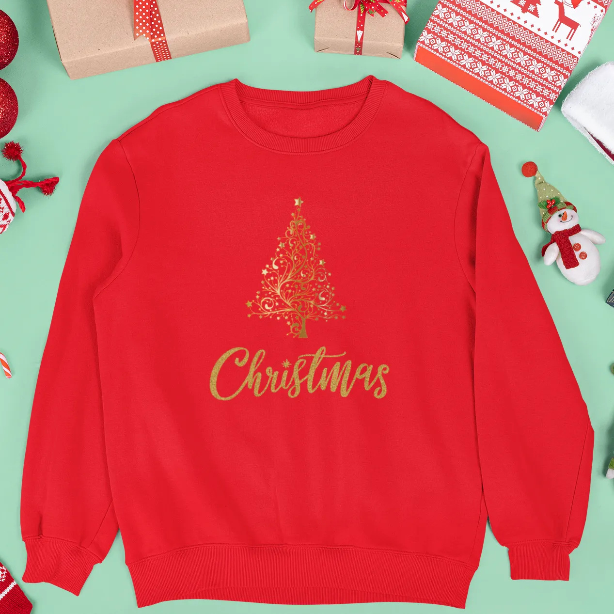 Gold Christmas Tree Christmas Sweatshirt, Womens Christmas Sweatshirt, Christmas Sweatshirts for Women, Christmas Women,Merry Christmas Sweatshirt