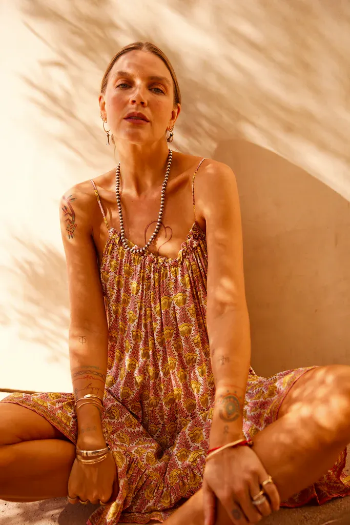 Jerusha mini dress in tulip bahamas pink