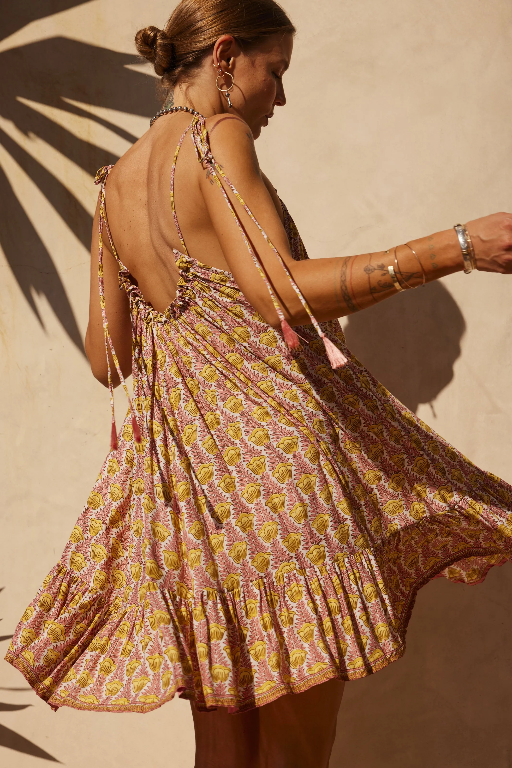 Jerusha mini dress in tulip bahamas pink