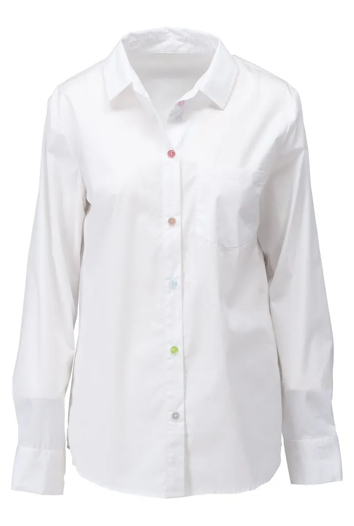 K-design - Blouse met gekleurde knopen (A754White)