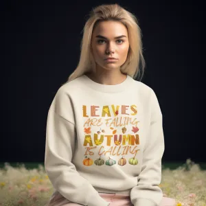Leaves are Falling Autumn is Calling Sweatshirt, Autumn Leaves Sweatshirt, Autumn Skeleton Shirt, Pumpkin Fall Sweatshirt, Fall Sweatshirt