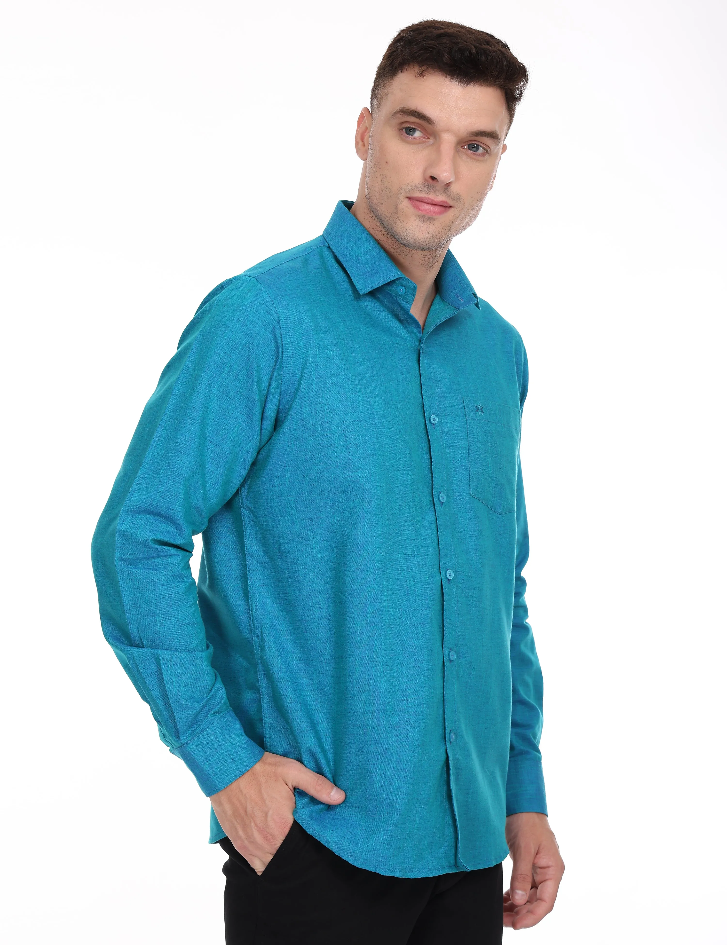 Linseed Cotton Colour Shirt Full Sleeve -17008