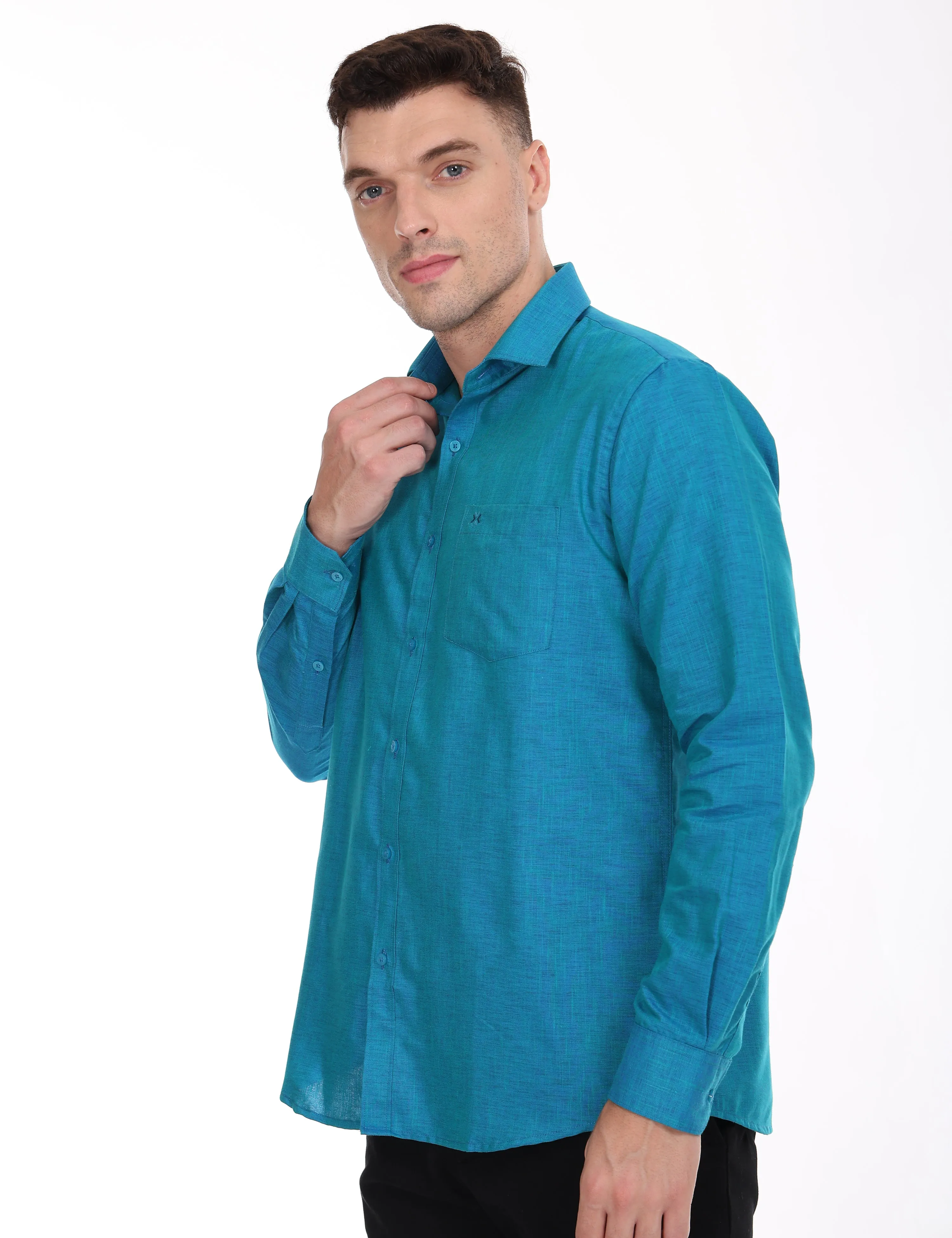 Linseed Cotton Colour Shirt Full Sleeve -17008