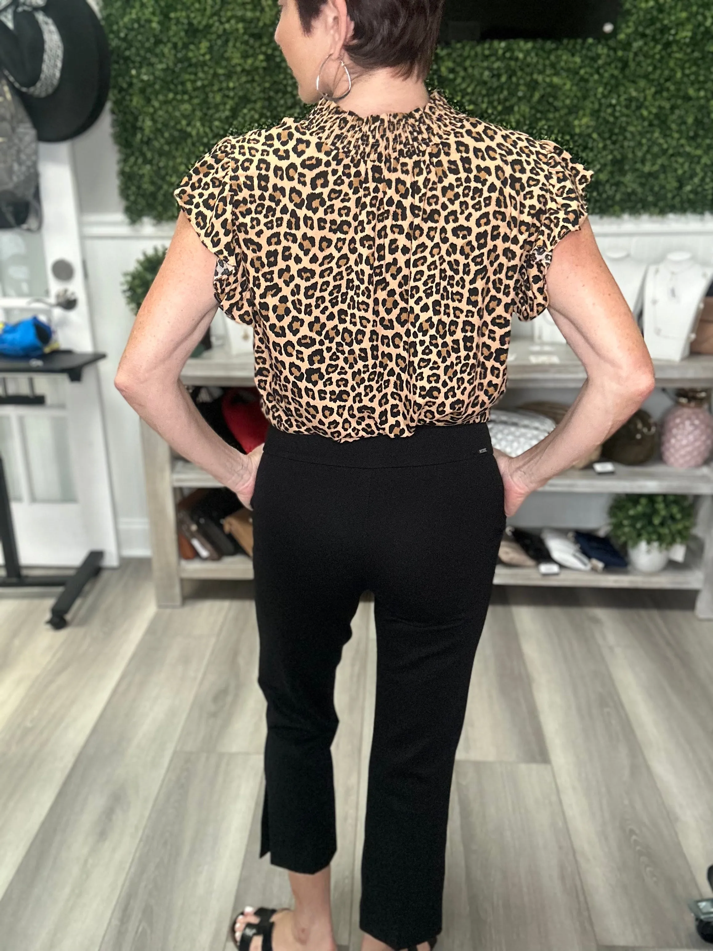 Luxury crop black pants