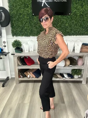 Luxury crop black pants