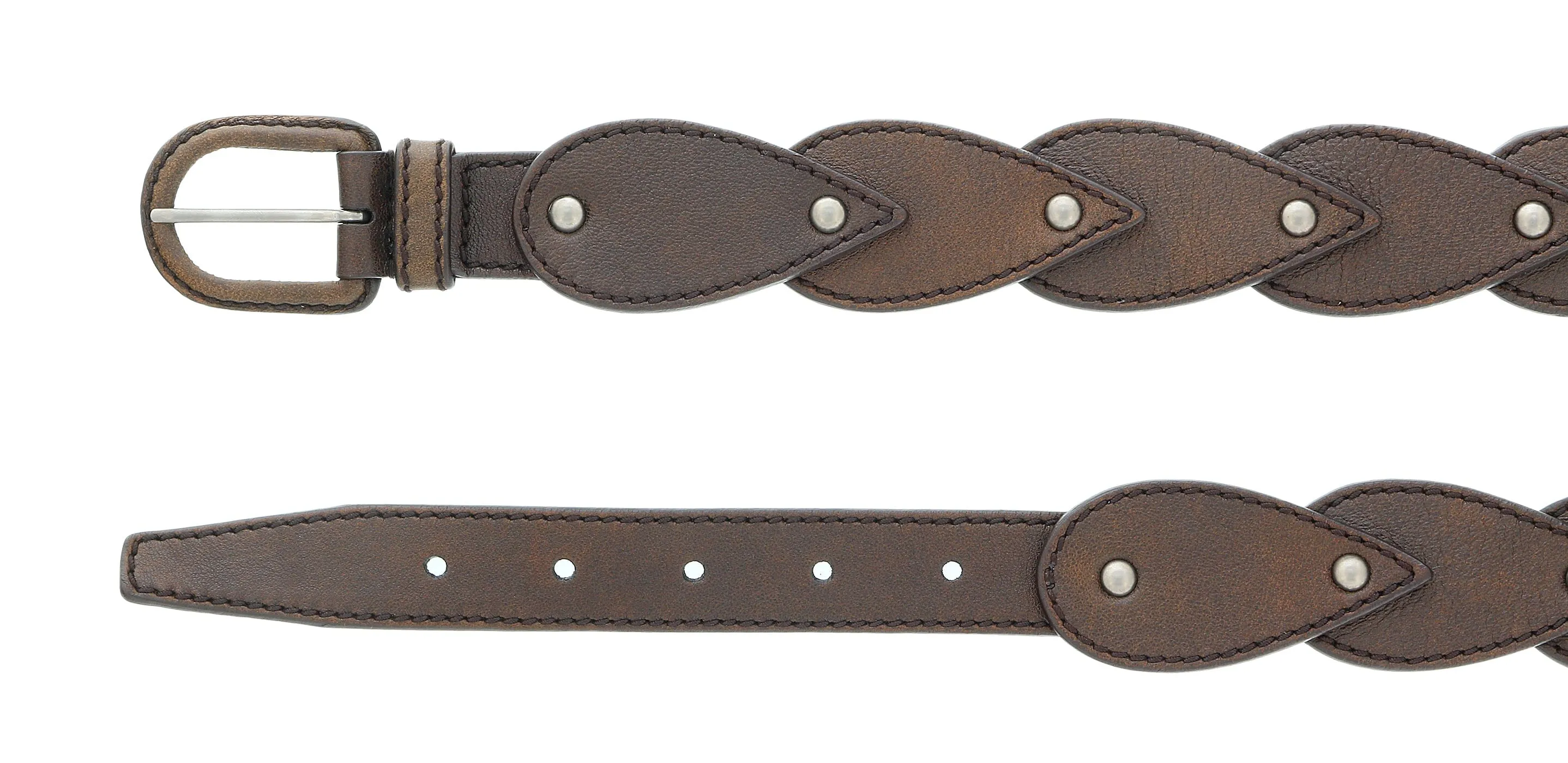 Miu Miu Brown Teardrop Tile Applique Classic Ring  Belt-