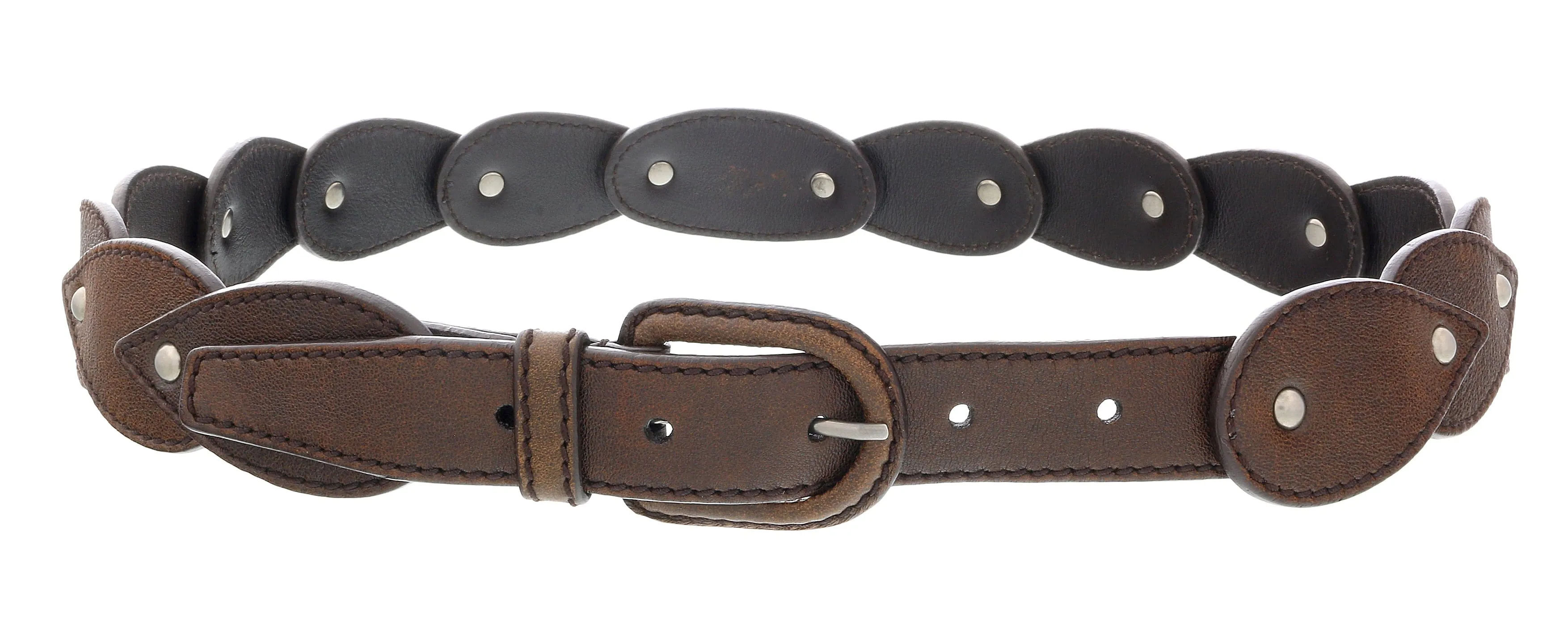 Miu Miu Brown Teardrop Tile Applique Classic Ring  Belt-