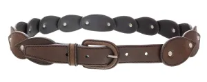 Miu Miu Brown Teardrop Tile Applique Classic Ring  Belt-
