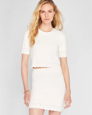 Pointelle Detail Mini Skirt