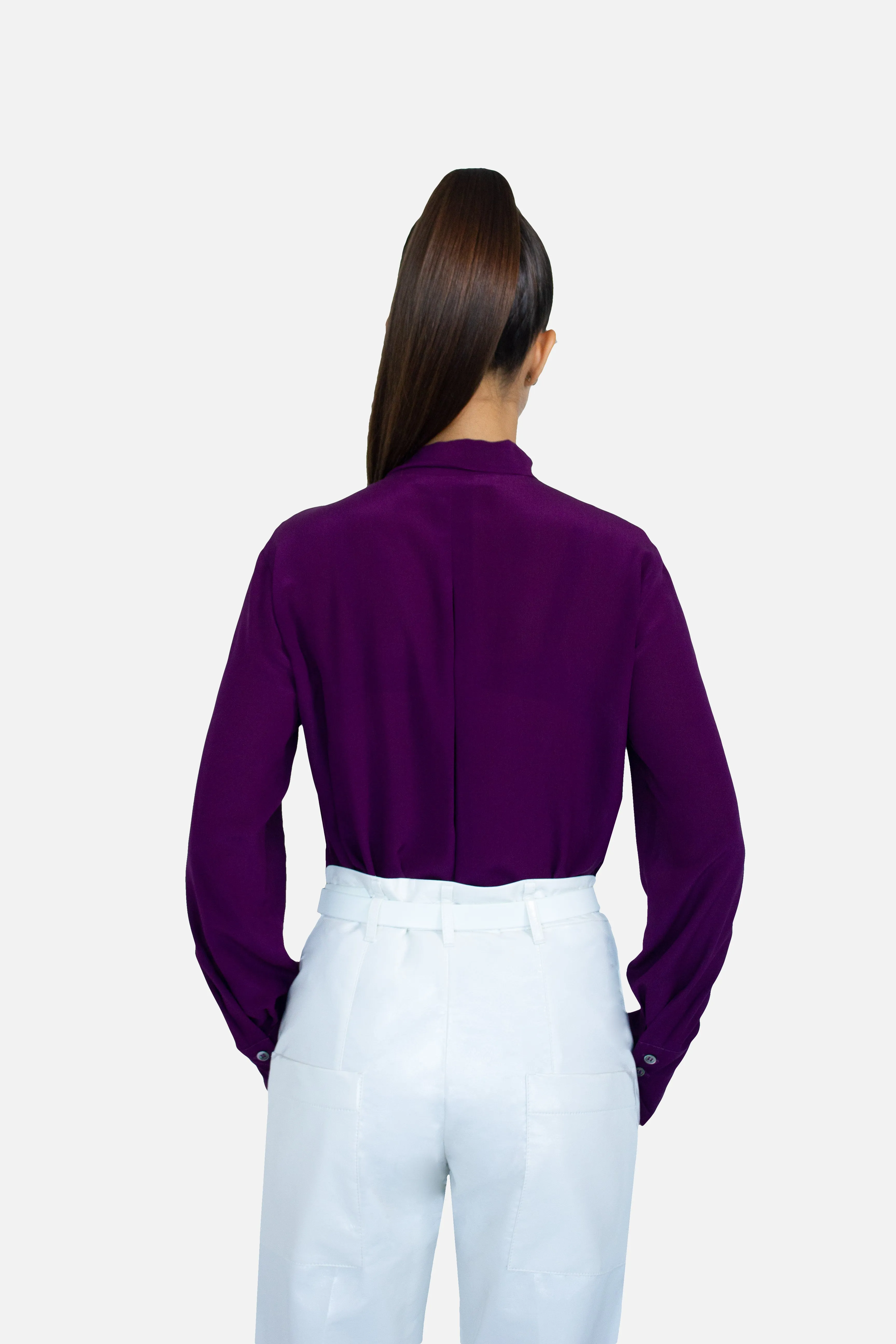 Pussy-Bow Silk Blouse