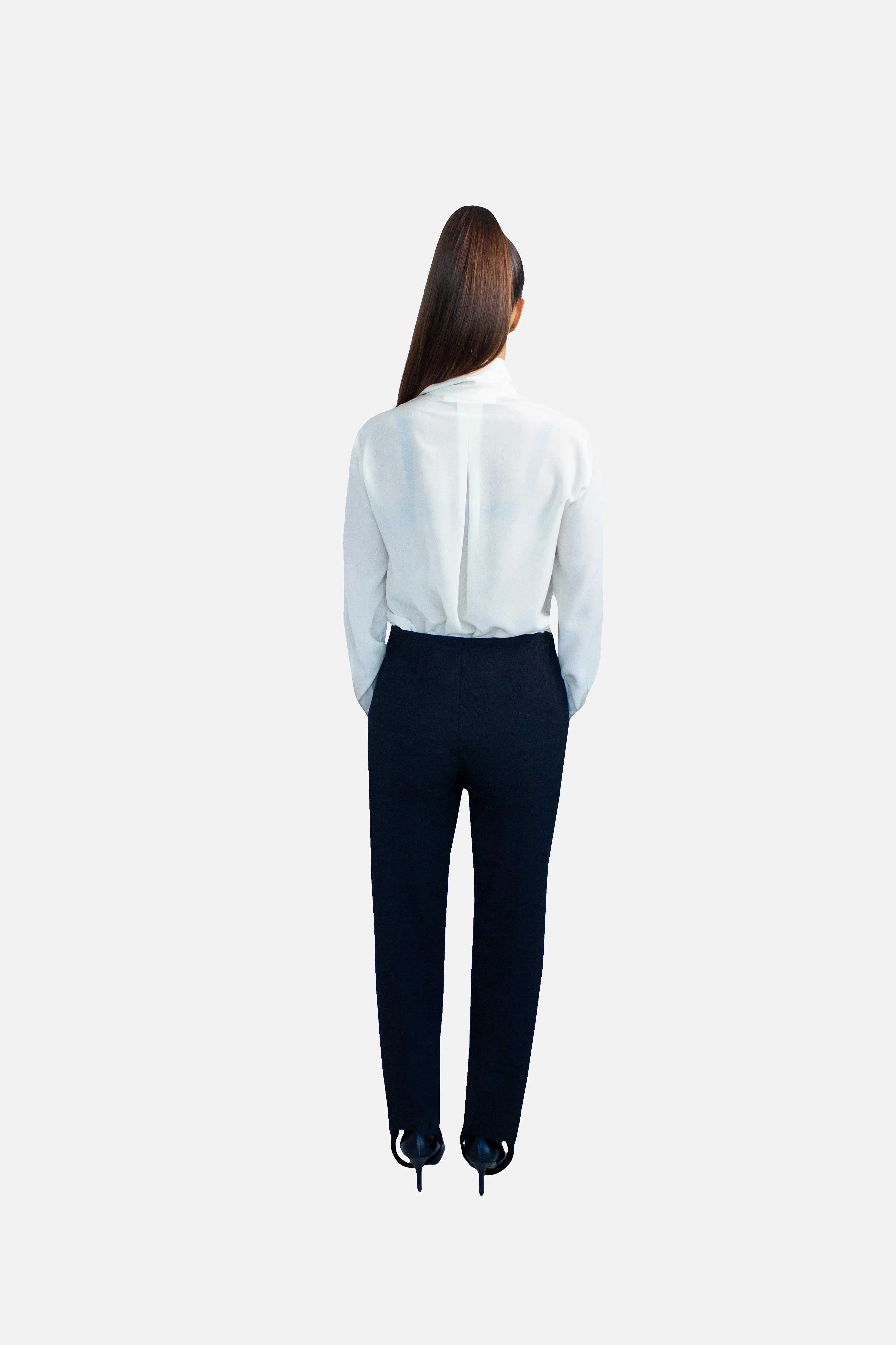 Pussy-Bow Silk Blouse