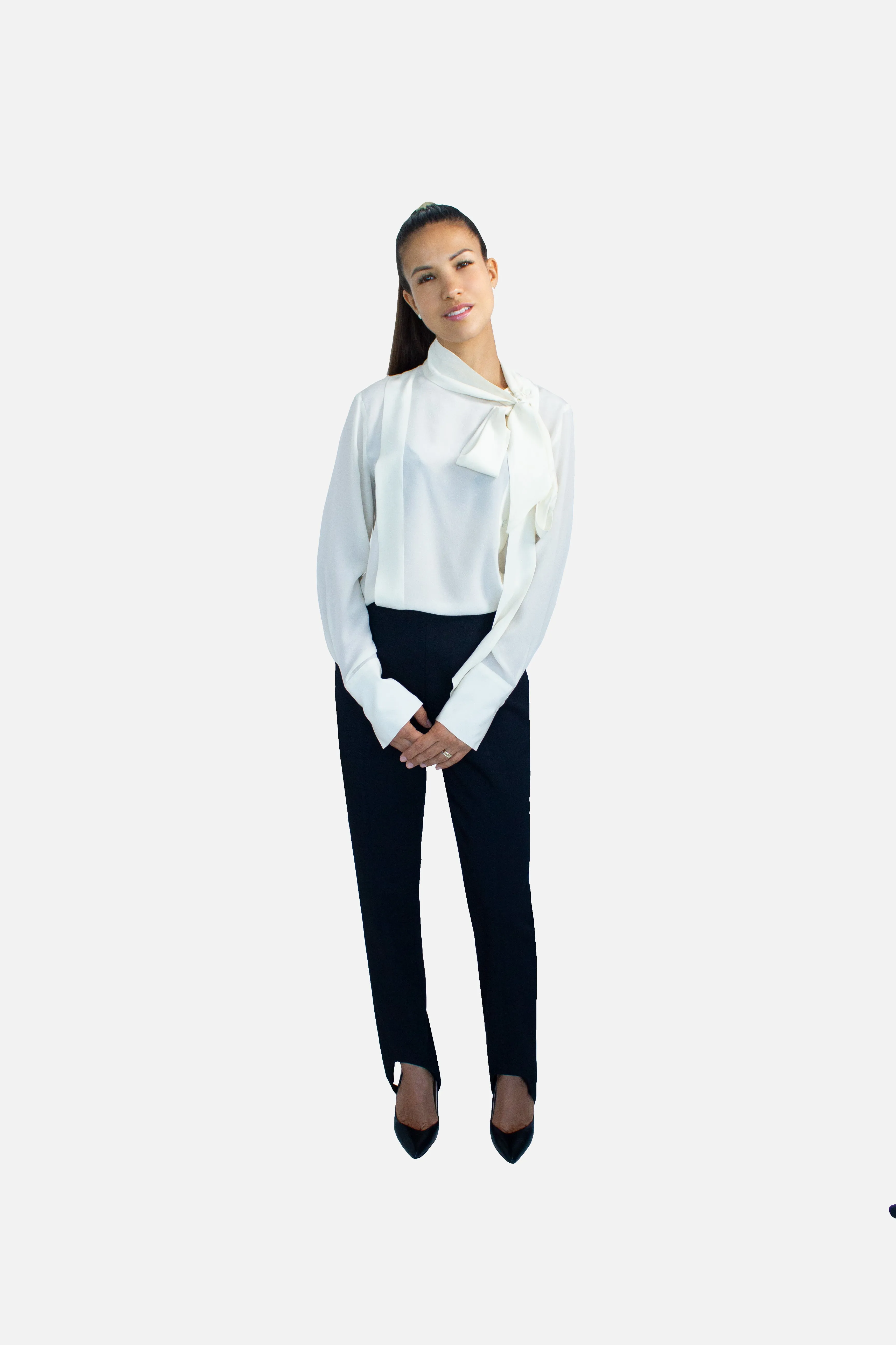 Pussy-Bow Silk Blouse