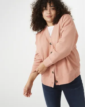 (Re)sourced Cotton Cardigan Sweatshirt | Blush