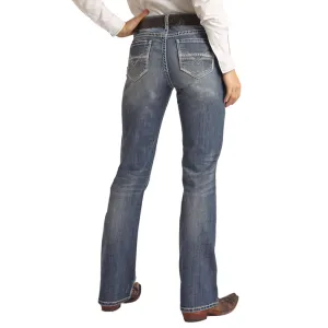 Rock & Roll Denim® Ladies Ivory Embroidery Riding Jeans RRWD4RRZPP