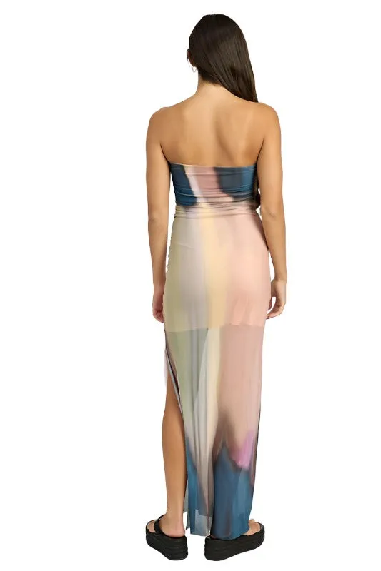 SHIRRED TUBE MAXI DRESS