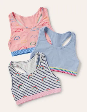 Sporty Crop Tops 3 Pack-Rainbow Clouds