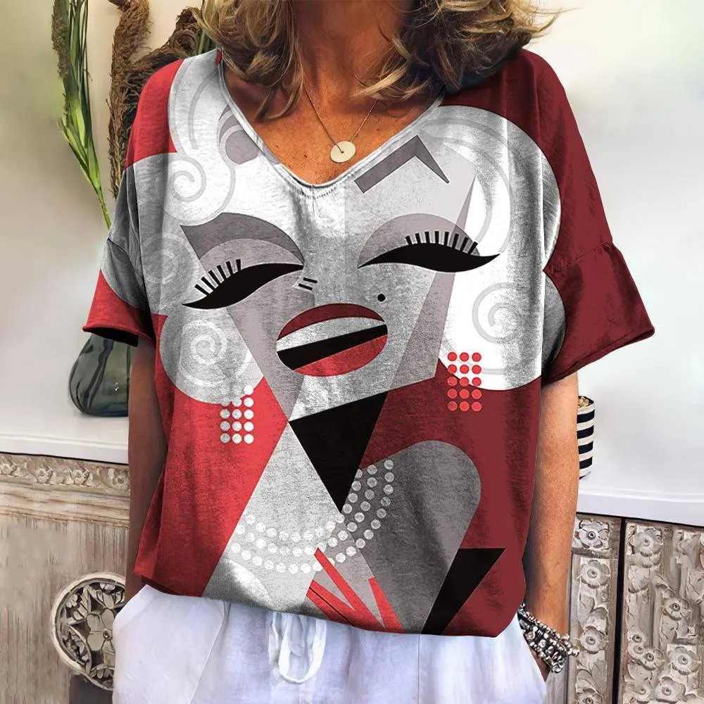 Vintage TShirt For Women Daily Tops Streetwear