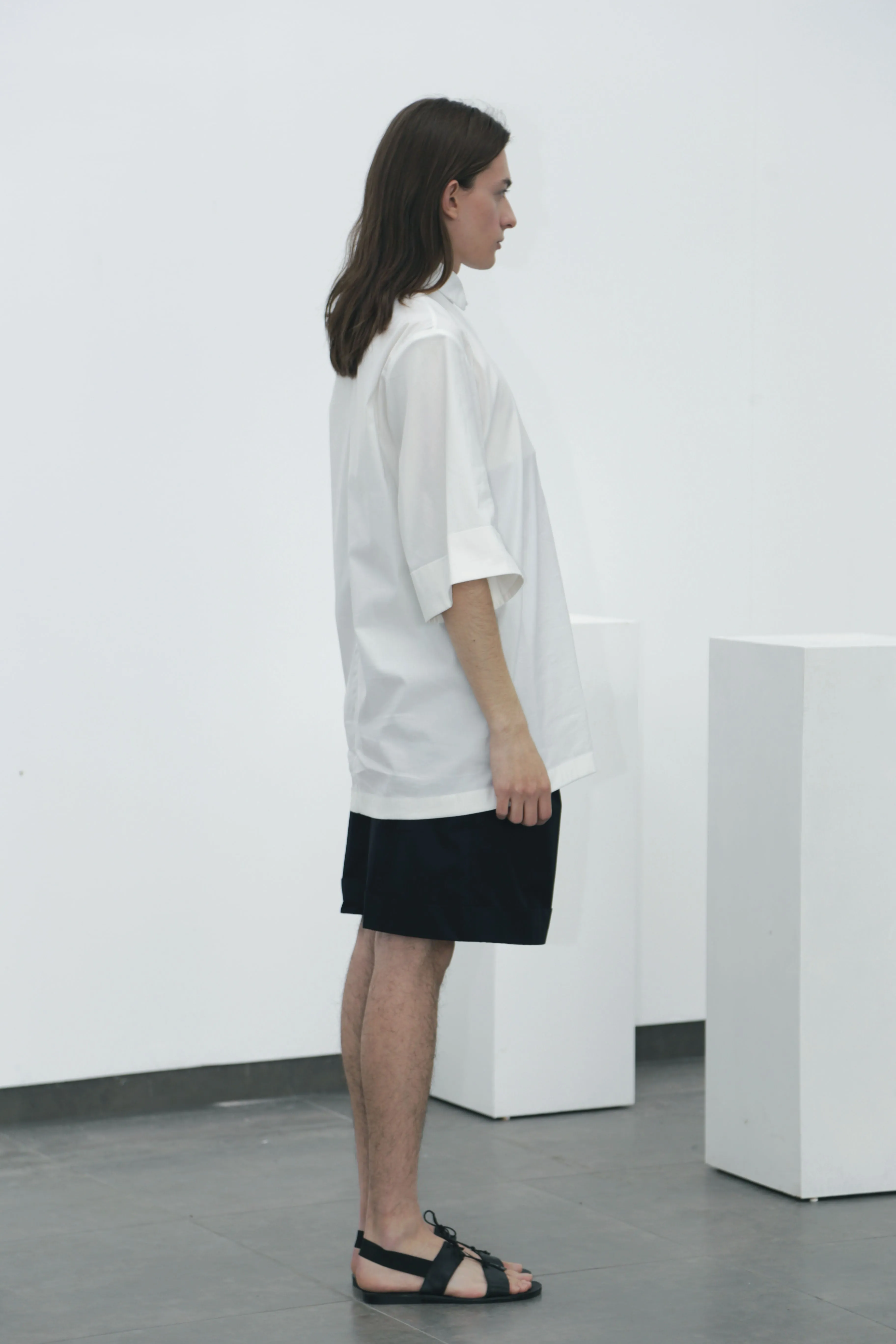 White wide-sleeved shirt